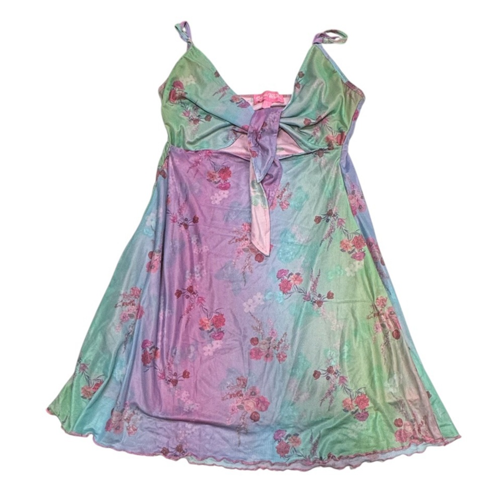 Dolls Kill Sugar Thrillz size large pixie spritzer butterfly dress colorful